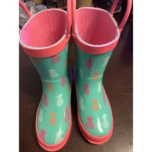 Toddler girl pineapple rain boots